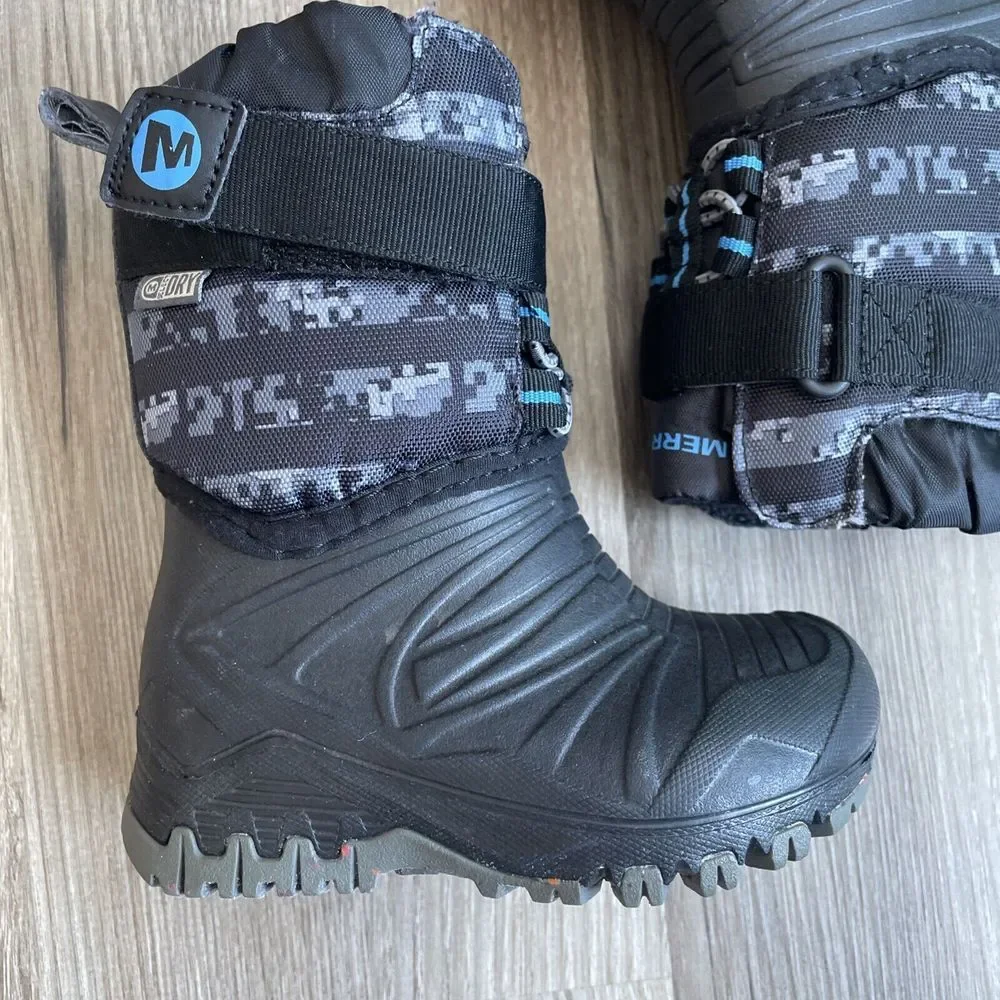 Merrell Kids Black & Gray Digital Camo Snow Boots